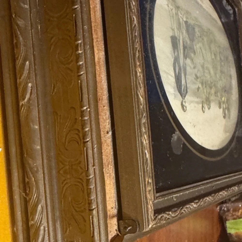 Vintage Framed Oval print in jewelery box